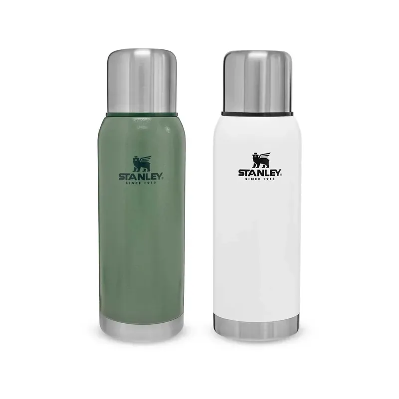 Adventure Vakuum-Flasche, 1,0 l, Edelstahl, Hammertone grün, Vakuum-Isolation, isolierter Trinkbecher Bestseller